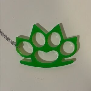 handmade custom brass knuckle resin necklace!!!